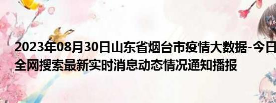 2023年08月30日山东省烟台市疫情大数据-今日/今天疫情全网搜索最新实时消息动态情况通知播报