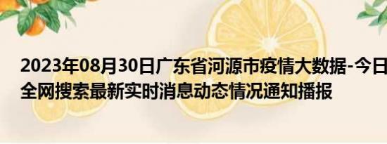 2023年08月30日广东省河源市疫情大数据-今日/今天疫情全网搜索最新实时消息动态情况通知播报