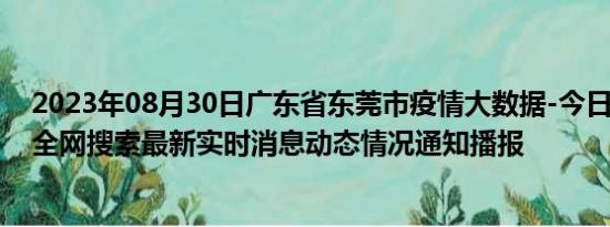 2023年08月30日广东省东莞市疫情大数据-今日/今天疫情全网搜索最新实时消息动态情况通知播报