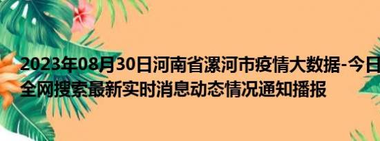 2023年08月30日河南省漯河市疫情大数据-今日/今天疫情全网搜索最新实时消息动态情况通知播报