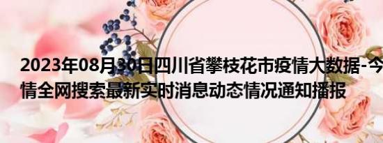 2023年08月30日四川省攀枝花市疫情大数据-今日/今天疫情全网搜索最新实时消息动态情况通知播报