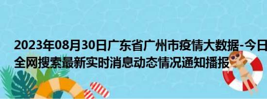 2023年08月30日广东省广州市疫情大数据-今日/今天疫情全网搜索最新实时消息动态情况通知播报