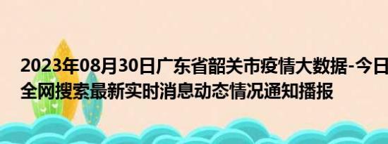 2023年08月30日广东省韶关市疫情大数据-今日/今天疫情全网搜索最新实时消息动态情况通知播报