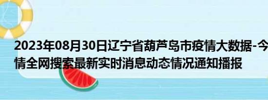 2023年08月30日辽宁省葫芦岛市疫情大数据-今日/今天疫情全网搜索最新实时消息动态情况通知播报