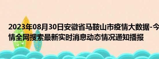 2023年08月30日安徽省马鞍山市疫情大数据-今日/今天疫情全网搜索最新实时消息动态情况通知播报