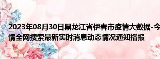 2023年08月30日黑龙江省伊春市疫情大数据-今日/今天疫情全网搜索最新实时消息动态情况通知播报