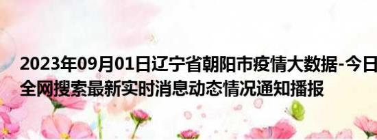 2023年09月01日辽宁省朝阳市疫情大数据-今日/今天疫情全网搜索最新实时消息动态情况通知播报