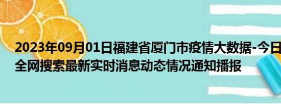 2023年09月01日福建省厦门市疫情大数据-今日/今天疫情全网搜索最新实时消息动态情况通知播报