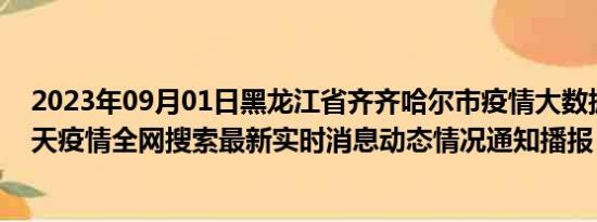 2023年09月01日黑龙江省齐齐哈尔市疫情大数据-今日/今天疫情全网搜索最新实时消息动态情况通知播报