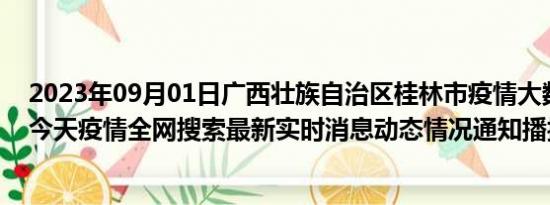 2023年09月01日广西壮族自治区桂林市疫情大数据-今日/今天疫情全网搜索最新实时消息动态情况通知播报