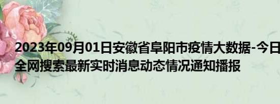 2023年09月01日安徽省阜阳市疫情大数据-今日/今天疫情全网搜索最新实时消息动态情况通知播报