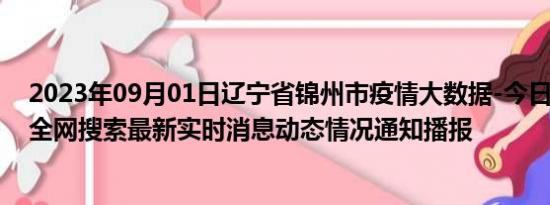 2023年09月01日辽宁省锦州市疫情大数据-今日/今天疫情全网搜索最新实时消息动态情况通知播报