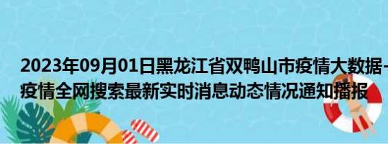 2023年09月01日黑龙江省双鸭山市疫情大数据-今日/今天疫情全网搜索最新实时消息动态情况通知播报