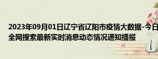 2023年09月01日辽宁省辽阳市疫情大数据-今日/今天疫情全网搜索最新实时消息动态情况通知播报