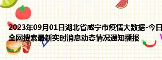 2023年09月01日湖北省咸宁市疫情大数据-今日/今天疫情全网搜索最新实时消息动态情况通知播报