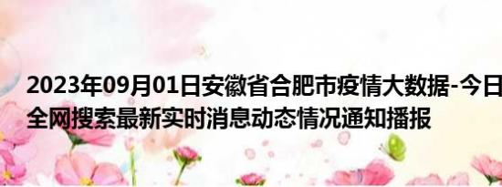 2023年09月01日安徽省合肥市疫情大数据-今日/今天疫情全网搜索最新实时消息动态情况通知播报