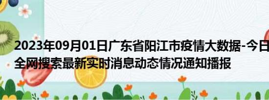 2023年09月01日广东省阳江市疫情大数据-今日/今天疫情全网搜索最新实时消息动态情况通知播报