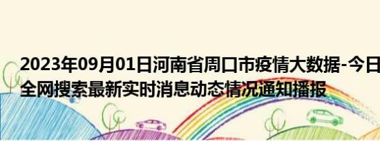 2023年09月01日河南省周口市疫情大数据-今日/今天疫情全网搜索最新实时消息动态情况通知播报