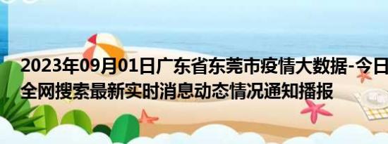 2023年09月01日广东省东莞市疫情大数据-今日/今天疫情全网搜索最新实时消息动态情况通知播报