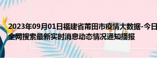 2023年09月01日福建省莆田市疫情大数据-今日/今天疫情全网搜索最新实时消息动态情况通知播报