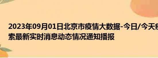 2023年09月01日北京市疫情大数据-今日/今天疫情全网搜索最新实时消息动态情况通知播报