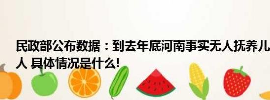 民政部公布数据：到去年底河南事实无人抚养儿童为2.8万人 具体情况是什么!