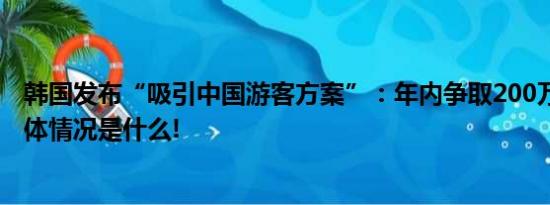 韩国发布“吸引中国游客方案”：年内争取200万人访韩 具体情况是什么!