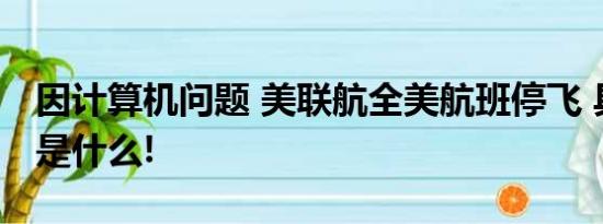 因计算机问题 美联航全美航班停飞 具体情况是什么!