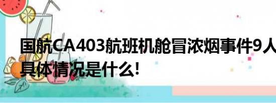 国航CA403航班机舱冒浓烟事件9人受轻伤 具体情况是什么!