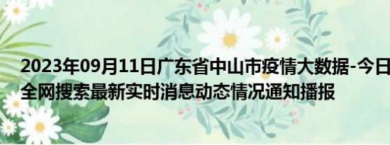 2023年09月11日广东省中山市疫情大数据-今日/今天疫情全网搜索最新实时消息动态情况通知播报