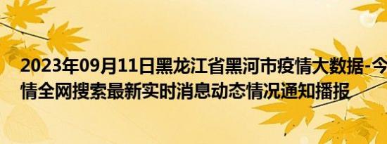 2023年09月11日黑龙江省黑河市疫情大数据-今日/今天疫情全网搜索最新实时消息动态情况通知播报