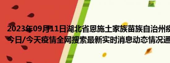 2023年09月11日湖北省恩施土家族苗族自治州疫情大数据-今日/今天疫情全网搜索最新实时消息动态情况通知播报