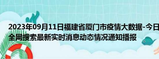 2023年09月11日福建省厦门市疫情大数据-今日/今天疫情全网搜索最新实时消息动态情况通知播报