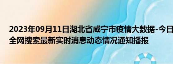 2023年09月11日湖北省咸宁市疫情大数据-今日/今天疫情全网搜索最新实时消息动态情况通知播报