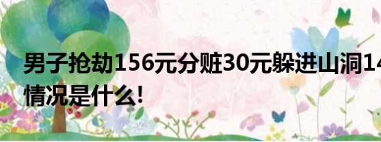 男子抢劫156元分赃30元躲进山洞14年 具体情况是什么!