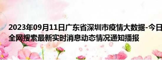 2023年09月11日广东省深圳市疫情大数据-今日/今天疫情全网搜索最新实时消息动态情况通知播报