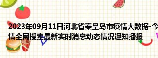 2023年09月11日河北省秦皇岛市疫情大数据-今日/今天疫情全网搜索最新实时消息动态情况通知播报