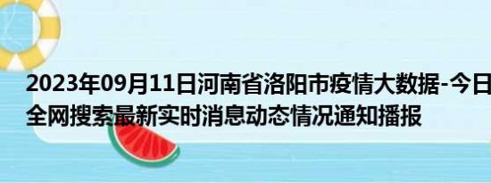 2023年09月11日河南省洛阳市疫情大数据-今日/今天疫情全网搜索最新实时消息动态情况通知播报