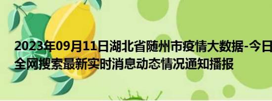 2023年09月11日湖北省随州市疫情大数据-今日/今天疫情全网搜索最新实时消息动态情况通知播报