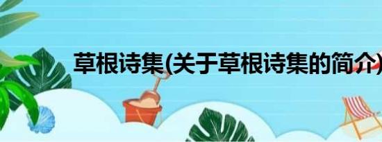 草根诗集(关于草根诗集的简介)