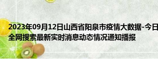 2023年09月12日山西省阳泉市疫情大数据-今日/今天疫情全网搜索最新实时消息动态情况通知播报