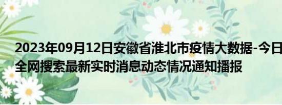 2023年09月12日安徽省淮北市疫情大数据-今日/今天疫情全网搜索最新实时消息动态情况通知播报