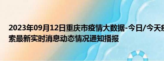 2023年09月12日重庆市疫情大数据-今日/今天疫情全网搜索最新实时消息动态情况通知播报