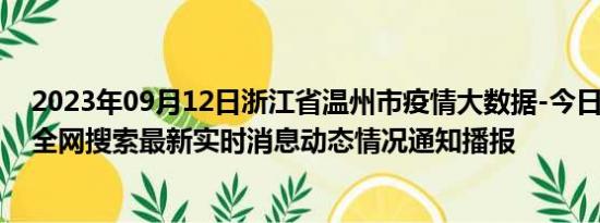 2023年09月12日浙江省温州市疫情大数据-今日/今天疫情全网搜索最新实时消息动态情况通知播报