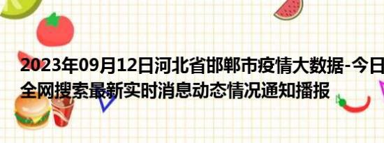 2023年09月12日河北省邯郸市疫情大数据-今日/今天疫情全网搜索最新实时消息动态情况通知播报