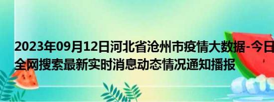 2023年09月12日河北省沧州市疫情大数据-今日/今天疫情全网搜索最新实时消息动态情况通知播报