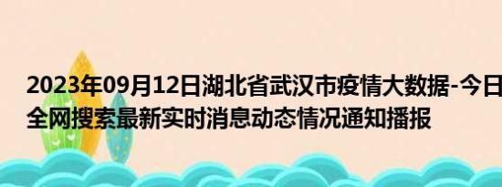 2023年09月12日湖北省武汉市疫情大数据-今日/今天疫情全网搜索最新实时消息动态情况通知播报