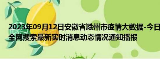 2023年09月12日安徽省滁州市疫情大数据-今日/今天疫情全网搜索最新实时消息动态情况通知播报