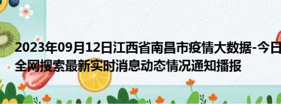 2023年09月12日江西省南昌市疫情大数据-今日/今天疫情全网搜索最新实时消息动态情况通知播报