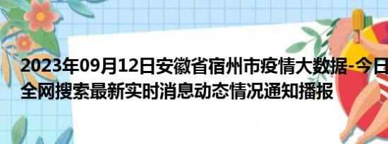 2023年09月12日安徽省宿州市疫情大数据-今日/今天疫情全网搜索最新实时消息动态情况通知播报